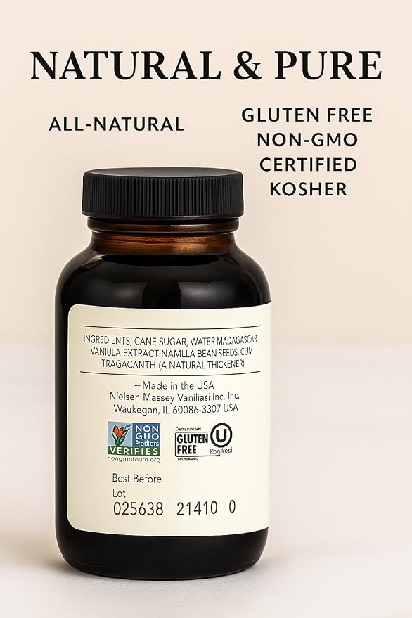 Nielsen-Massey Pure Vanilla Bean Paste, 10 oz | All-Natural, Certified Kosher Premium Baking & Cooking Vanilla with Real Bean Specks | Non-GMO & Gluten-Free