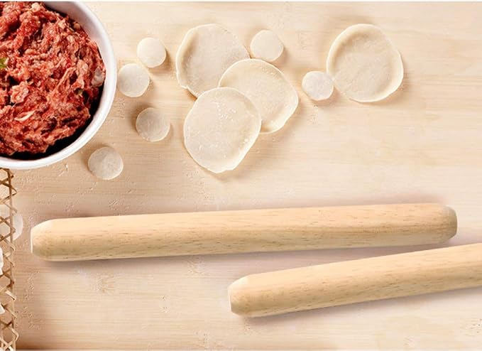 Wooden Rolling Pin, French Dumpling Rolling Pin for Baking Pizza Dough Roller 30 x 3.5cm