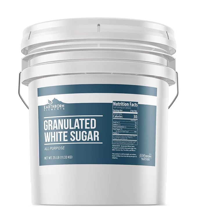 Earthborn Elements Granulated White Sugar, Baking and Kitchen Staple, Non GMO (3.5 Gallon)