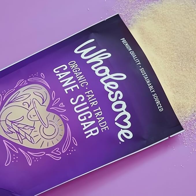 Wholesome Sweeteners 16-Ounce Organic Cane Sugar, Fair Trade, Non GMO, Gluten Free, Pure & Vegan, for Baking and Sweetening, 12 Pack