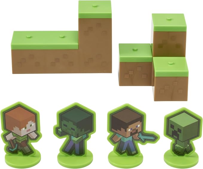 DecoSet® Mobs Beware Minecraft Cake-Topper, 6-Piece Stackable Cake-Decoration, Interlocking 3D Blocks With Characters, Food Safe Birthday Cake Decoration, 2.8 inches (W) x 2.8 inches (H) (Pack of 2)