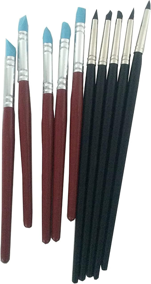 Funshowcase Shape Sculpting Modeling Tools 10-Pieces Set for Clay Pottery Sculpture Fondant Paste Decoration