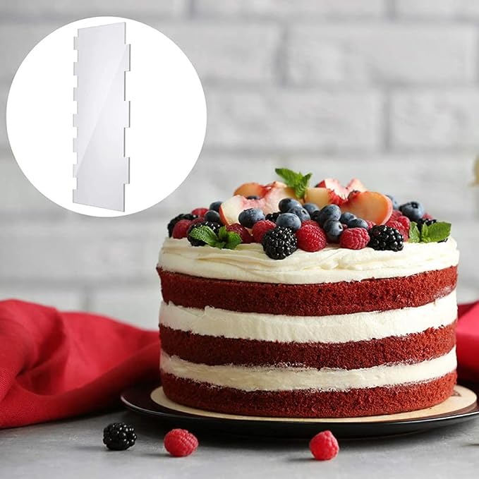 Clear Acrylic Large Cake Scraper Cake Smoother Stripes Side Cake Scraper Scraper for Cakes Smooth