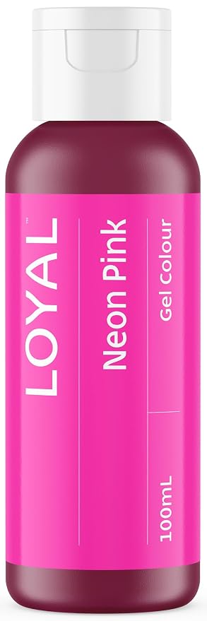 Loyal Gel Food Coloring | Vibrant Color for Buttercream, Fondant, Royal Icing, Gum Paste, Marzipan and Cake Batter | Gel-Based Concentrated Food Dye - 100ml Neon Pink