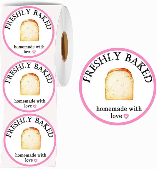 500 Pcs Homemade Bread Stickers 2 Inch Sourdough Bag Sticker Baking Labels for Gift Bakery Business Stickers Baked Goods Packing