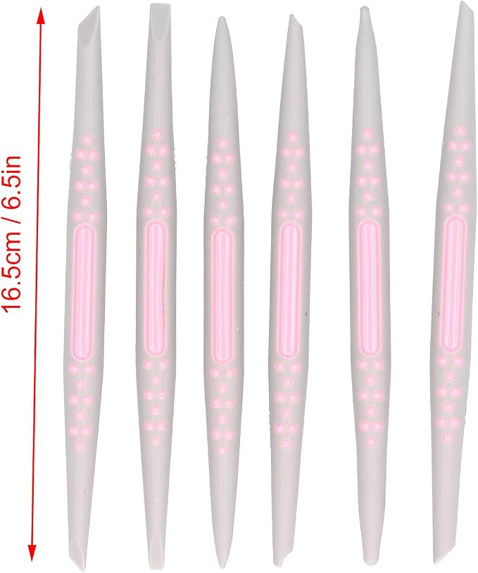 FLEXMAN 6Pcs Silicone Clay Sculpting Tool, Fondant Cake Decorating Tools, Modeling Dotting Tool, Pottery Craft Use for DIY Handicraft, Silicone Brush, Sculpture Pottery, Nail Art
