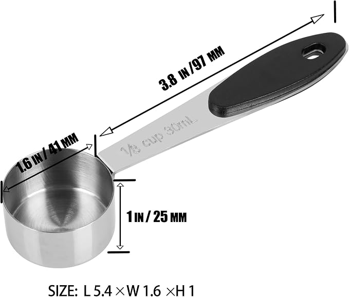 DOTINGHUX 1/8 Cup Magnetic Grips Stainless Steel Measuring Cup -1PCS