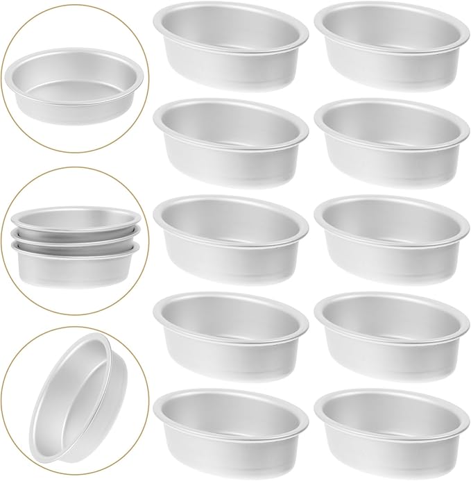 VOSAREA 10pcs Oval Cheesecake Baking Pan Cheese Pan Bread Mold Baking Tools Nonstick Molds Easy Clean Home Professional Use
