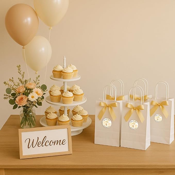 320 Pcs Balloon Bear Thank You Stickers, 2 Inch Round Gold Foil Thank You Gift Stickers Waterproof Self-Adhesive Packaging Sticker for Packaging, Gift Bags Boxes Orders