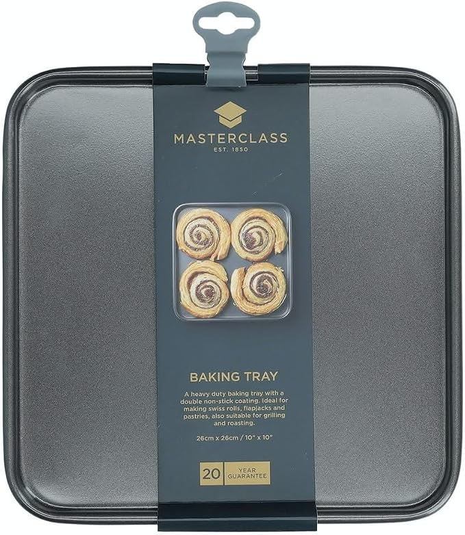 Master Class 26cm/10 Non-Stick Square Baking Tray Sheet Pan | Ideal for Making Swiss Rolls Flapjacks Pastries Grilling or Roasting