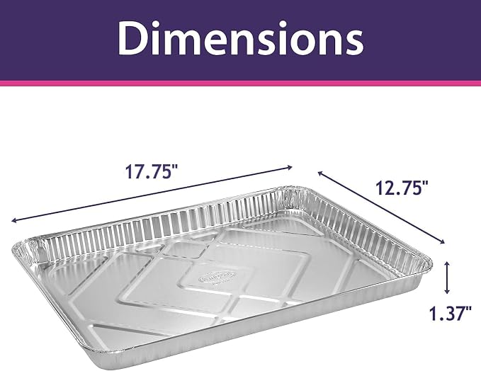 Aluminum Pans Half Size Cookie Sheet 100 Count Durable Nonstick Baking Sheets 17.75" x 12.75"