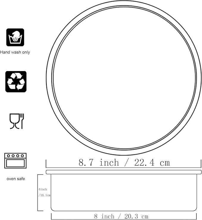 8×4 round Cake Pan,Aluminum cake tin baing pan for birthday cake party (8×4 round Cake Pan)