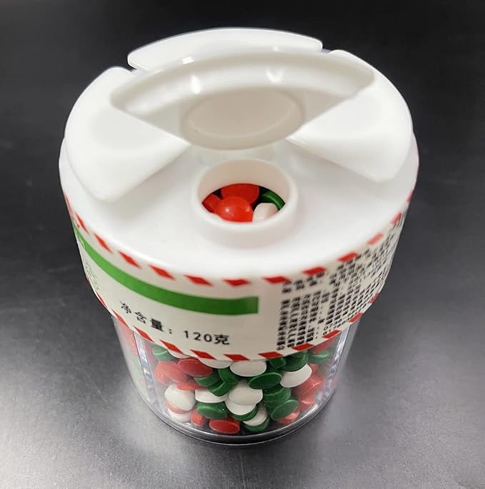 Christmas Sprinkles Pearl Sugar Green Red Candy 120g/ 4.2oz Baking 4-cell Edible Chirstmas Tree Crutch Cake Decorations Cupcake Toppers Cookie Decorating Ice Cream Toppings Celebrations Shaker Jar