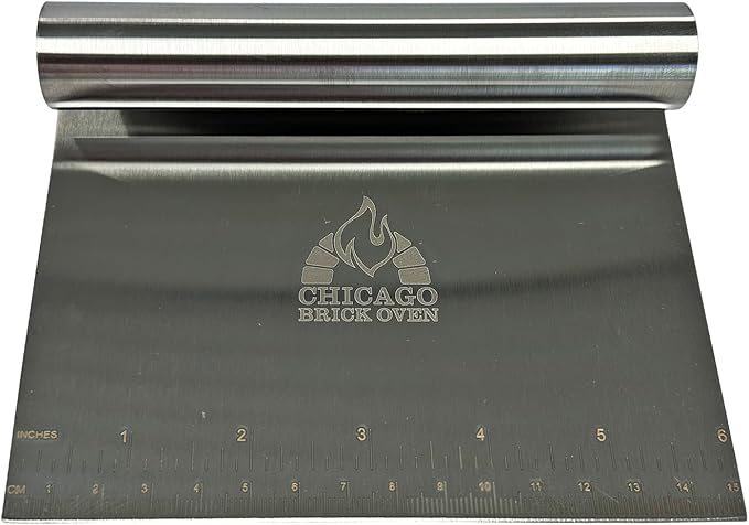 Stainless Steel Bench Scraper for Kitchen – Dough Cutter & Pastry Scraper with Measuring Scale – Multipurpose Tool for Pizza, Bread, Baking – Rust-Resistant, Ergonomic Handle