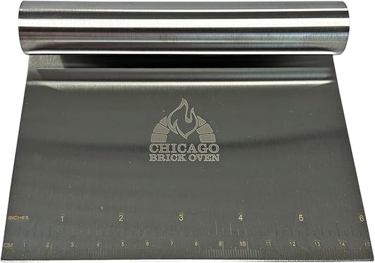 Stainless Steel Bench Scraper for Kitchen – Dough Cutter & Pastry Scraper with Measuring Scale – Multipurpose Tool for Pizza, Bread, Baking – Rust-Resistant, Ergonomic Handle