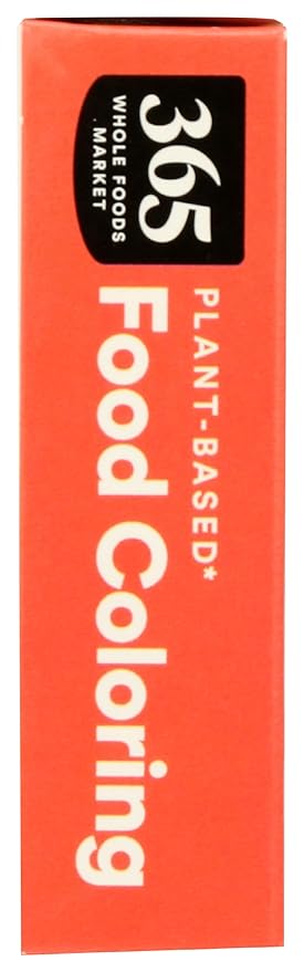 365 by Whole Foods Market, Plant-Based Food Coloring (Red, Yellow, Green & Blue Bottles), GLuten-Free, 0.3 Fl Oz Each, 1.2 Fl Oz Total