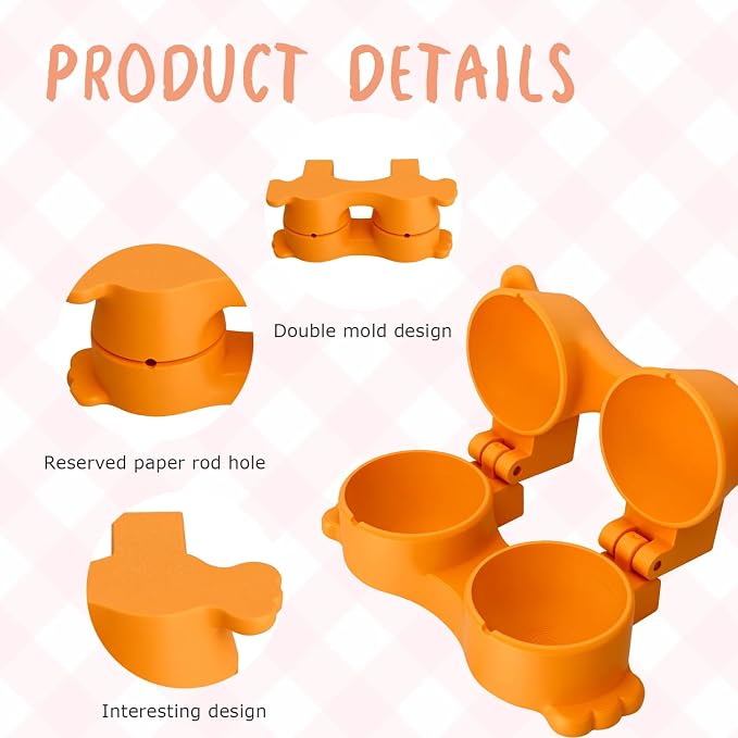 Cake Pop Mold 2-in-1 Set, 3D Sphere & Circle Maker with Cutter and Pusher, for Home Baking, Birthday Parties, Wedding Desserts (Lollipop)