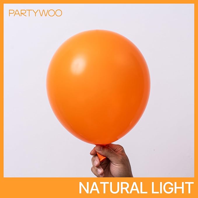 PartyWoo Tangerine Orange Balloons, 100 pcs Dark Different Sizes Pack of 36 Inch 18 Inch 12 Inch 10 Inch 5 Inch Deep for Balloon Garland as Party Decorations, Orange-Y9