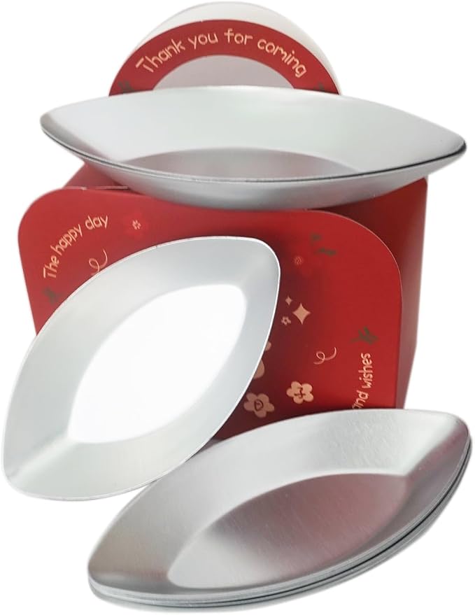 Oval Tart Molds, Aluminum Boat Shape Tart Pans, Canoe Tartlet Tins Bakware Tool for Tarts, Pie, Quiches - 10Pcs, Silver