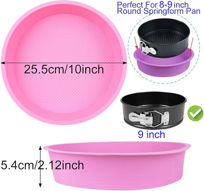 3 Pack Cheesecake Pan Protector for 9inch and 9.5inch Round Springform Pan Water Bath Protector Preventing Water from Entering the Spring Form Pans Protectors