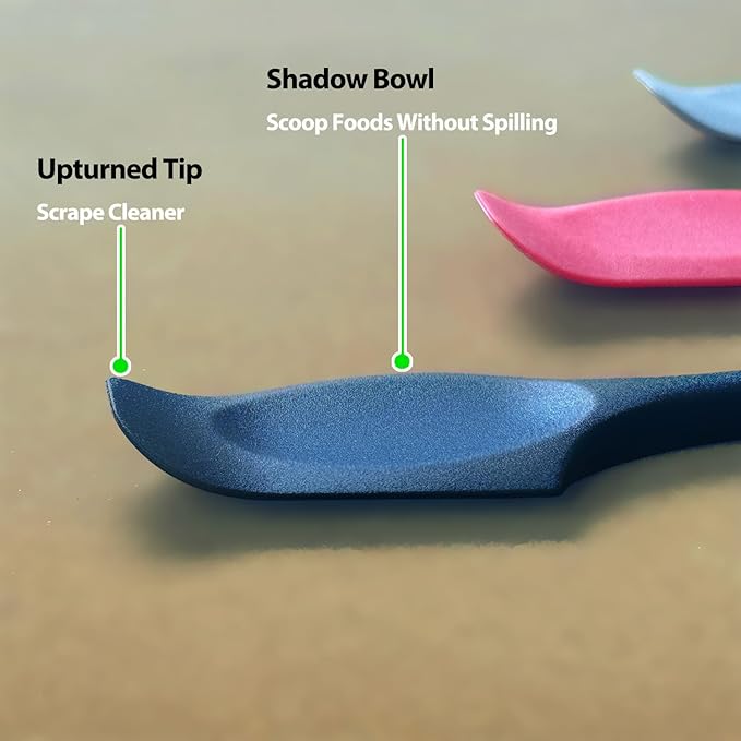Silicone Mini Spatulas, Curved Small Spatula with Shallow Bowl for Kitchen, Seamless Jar Scraper for Cooking Baking, Wet Pet Food Spatula, 8.2 IN, 4 Pack, Black