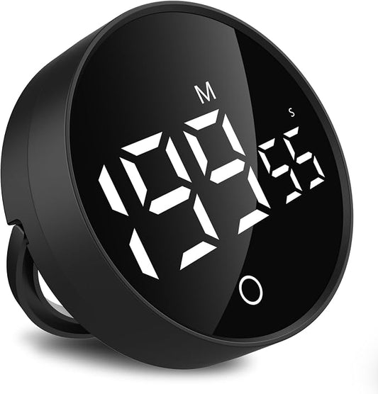 Simpeak Digital Kitchen Timer Classroom Timers, Rechargable LED Visual Timer from 0 to 199 Minutes, 3 Alarm Volume, Magnetic Countdown Countup Timer with Stand for Cooking Baking Workout Study