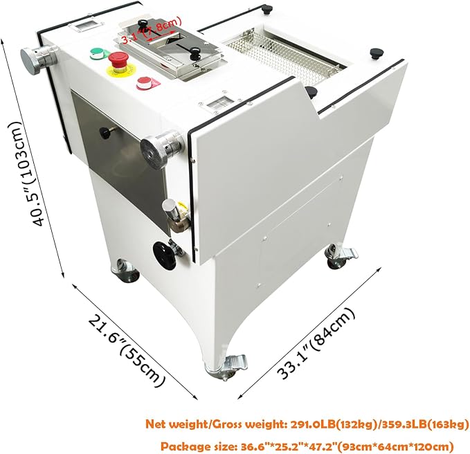 INTSUPERMAI Commercial Toast Bread & Croissant Dough Sheeter 2 in 1 Electric Roller Press Molding Machine & Auto Baguette Shaping Maker 1.06oz-42.33oz 110V