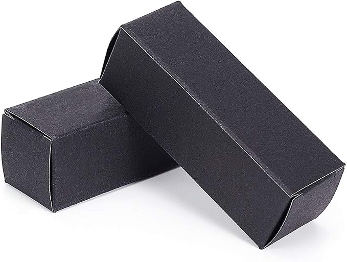 BENECREAT 50 Pack 3.4x1x1 inch Black Kraft Paper Lipstick Box Lip Balm Kraft Box for Birthday Festival, Wedding Valentine's Day, Festival Gift Packaging