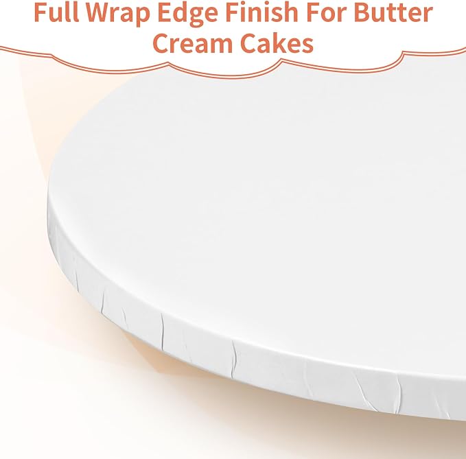Cake Boards 12 Inch Round - Sturdy 1/2 Inch Drum, Corrugated Base for Multi-Layer Cakes, White, 5 Pcs
