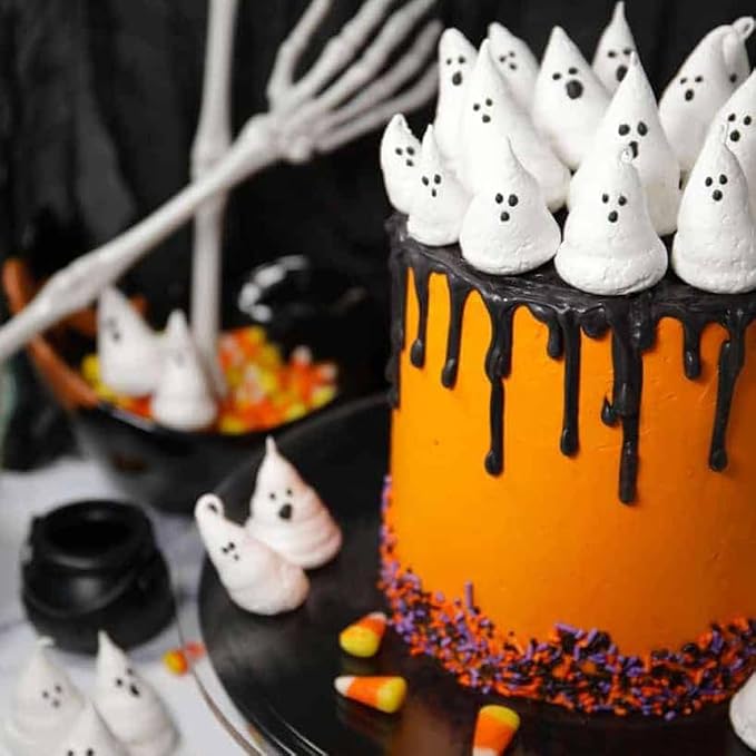 Halloween Jimmies Sprinkles Bulk - 7 oz Black Orange Purple White Jimmies Mix for Cake Decorating, Edible Cookie Cupcake Decorations for Spooky Halloween Baking & Party Treats