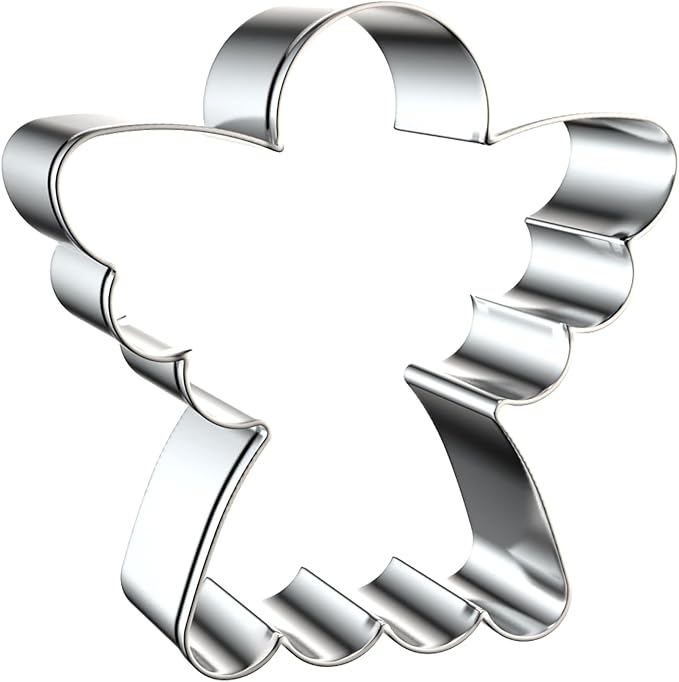 Angel Cookie Cutters Shapes Set for Kids Birthday Party Religious Baptism Christmas Baking - 5 inch, 4 inch, 3 inch, 2 inch - Stainless Steel