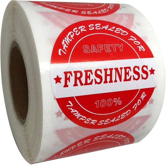 Food Delivery Tamper Evident Stickers, Sealed for Freshness Labels, 2 Inch Red Round Adhesive Stickers for Safe Food delivery (500 pcs)