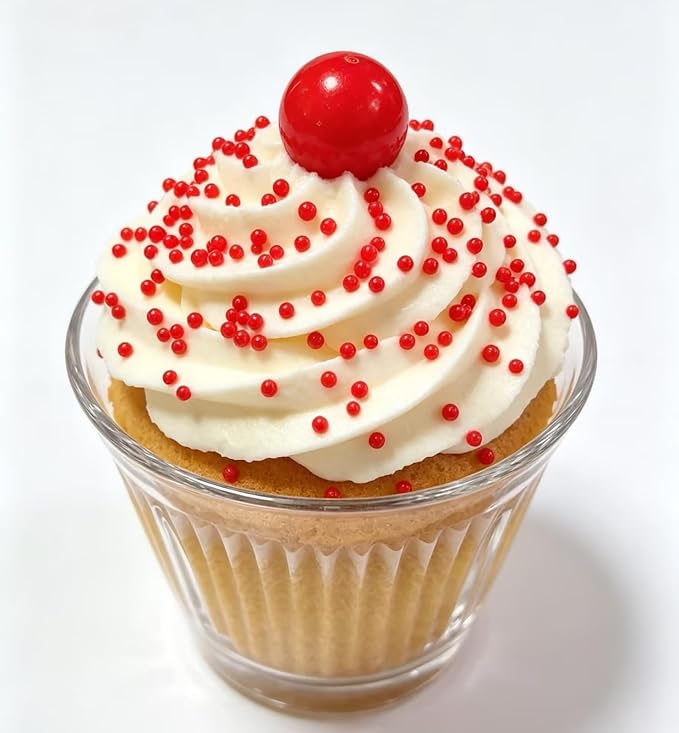 HeDeon&Rles Edible Red Preals Sprinkles for Baking 4 Size（2mm 4mm 7mm 10mm）Red Sprinkles for Cake Cupcake Pancake Icing Decoration Independence Day Halloween Supplies