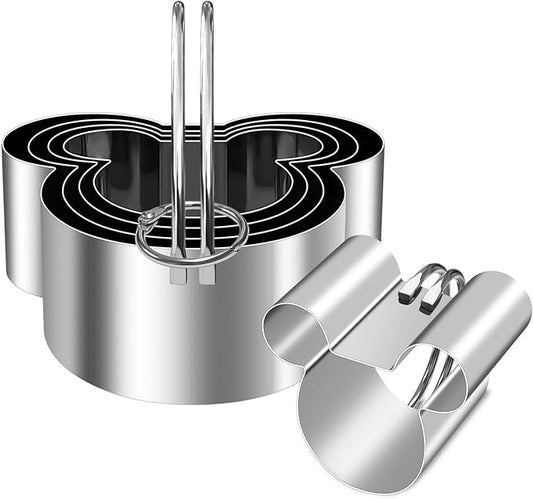 Biscuit Cutters with Handle, Stainless Steel Cookies Cutter, Professional Baking Tools for Sandwich, Scone, Donut (Mouse Shaped…)