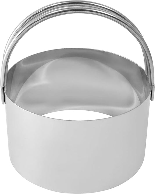 R&M International Stainless Steel 3-1/4" Round Biscuit Cutter with Handle, 1-Piece,Metallic