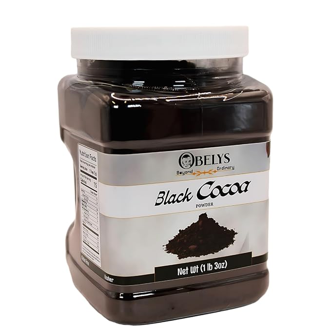 Unsweetened Black Cocoa Powder (1 lb 3 oz Jar) - All-Natural Food Coloring Alternative | Gluten Free, Kosher, Non-GMO | Dutch Processed