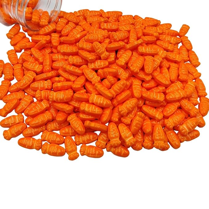 Homankit Carrot Sprinkles for Cake Decorating, Easter Sprinkles, Edible Carrot Cake Decorations for Easter Cupcake Toppers Baking Cookie Ice Cream Dount Dessert Decoration 3.5oz
