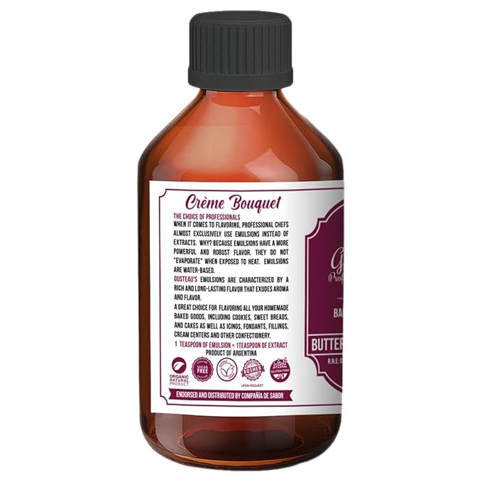 Gusteau's - Buttery Sweet Dough Flavor Emulsion, 4 fl oz (100ml) Alcohol Free, Sugar Free, Kosher (BUTTERY SWEET DOUGH)
