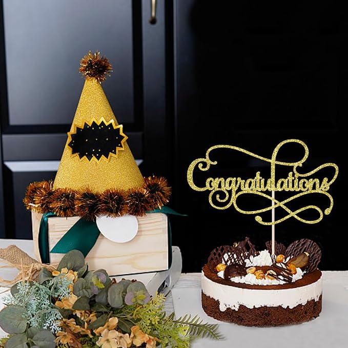 Congratulations Cake Topper,Congratulations 2026 Graduation Cake Topper,Graduation, Wedding, Retirement, Birthday, Anniversary, Celebration Party Decorations Supplies