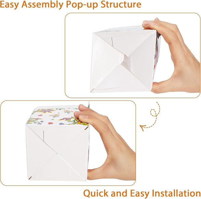 100 Pack Individual Cupcake Containers, Food Grade Cupcake Boxes with Window, Pre-Assembled Single Cupcakes Holders 3.5"x3.5"x3.5" with Inserts for Mini Cake Cookies Cupcakes Muffins