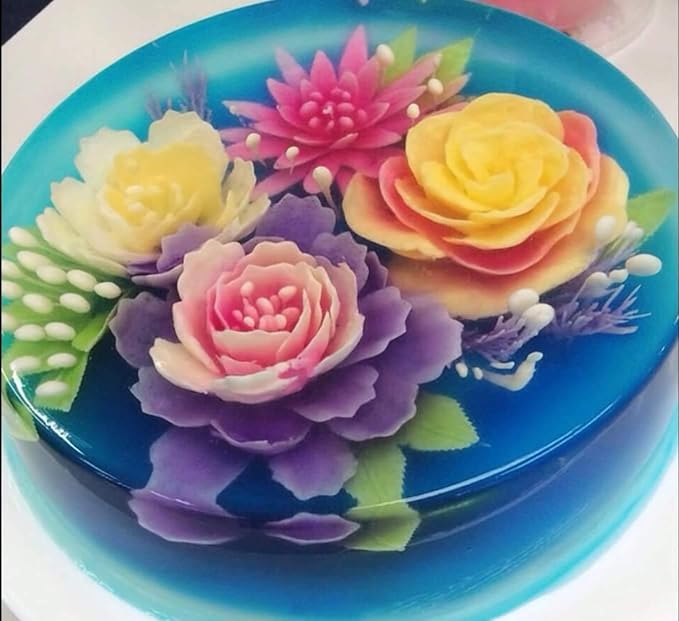 Gelatin Jelly Art Starter Kit, 3D Flower Cake Decorating Tool, Set of 20 Piece DIY Needle Tips Pastry Tools