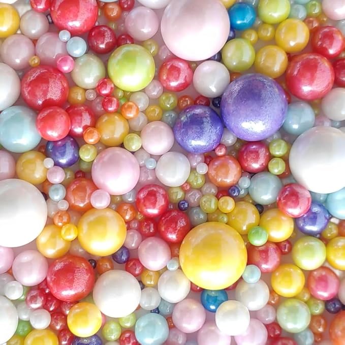 Pastel Pearl Sprinkles for Cake Decorating, Edible Rainbow Pearl Sugar Sprinkles Baking Cake Decorations Cupcake Toppers Cookie Decorating Celebrations Wedding Valentines Supplies 120g/ 4.23oz