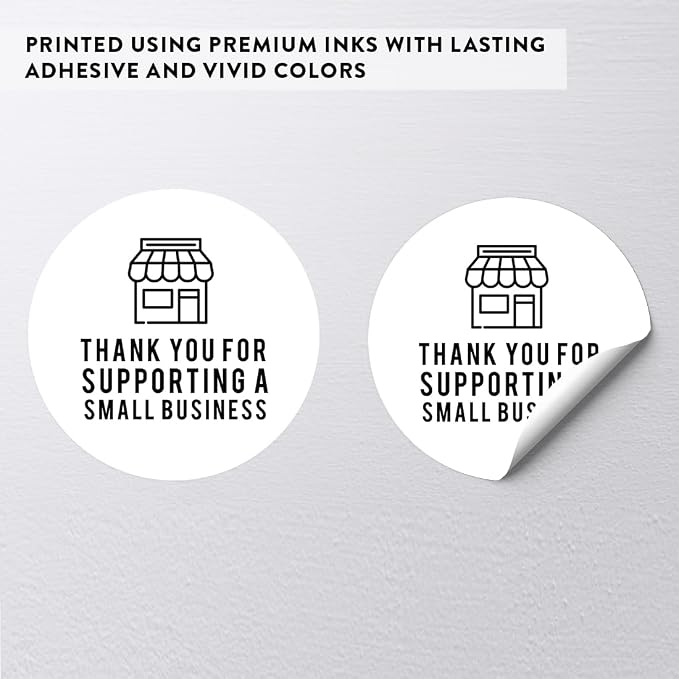 Andaz Press Round Small Business Sticker Labels, 120-Pack, Thank You for Supporting A Small Business, Packaging Stickers, Product Labels for Small Business Thank You Stickers, Company Stickers