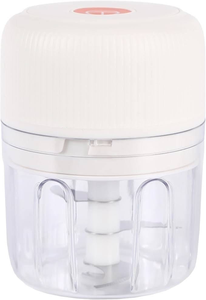 Electric Garlic Chopper, 250ML Food Chopper USB, Mini Vegetable Chopper, Garlic Mincer, Onion Chopper, Portable Small Food Processor (white), EDR00101