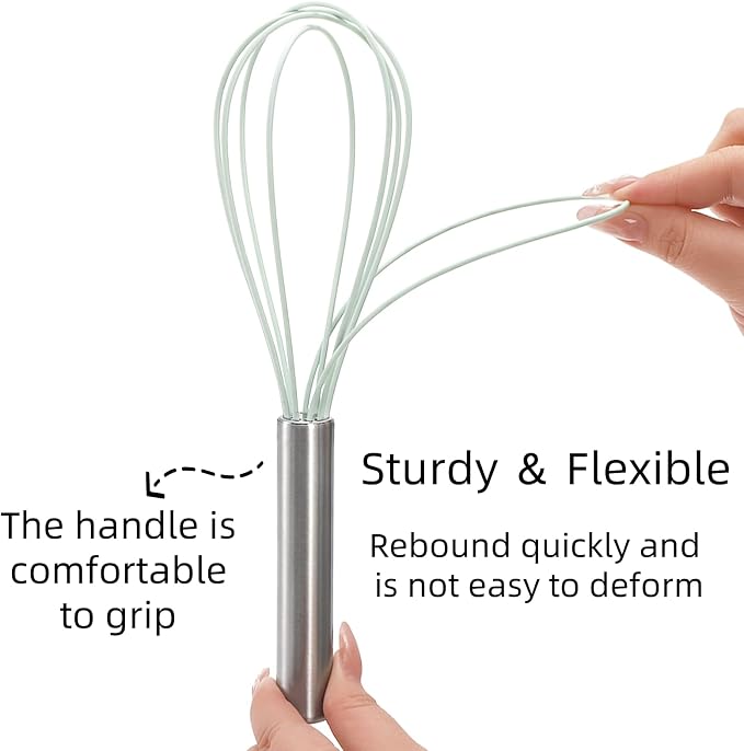 Cididu Set of 24 Silicone Whisk Bulk for Cooking, 10 In Wisking Tool Non Scratch, Flexible Rubber Whisks for Nonstick Pans, Kitchen Hand Whisk for Mother's Day Party Gifts, BPA Free Dishwasher Safe
