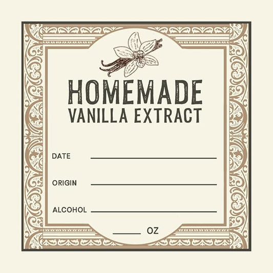 25 Vanilla Extract Labels for Homemade Extract - Great for Gifts - 3"x3" Square Sticker