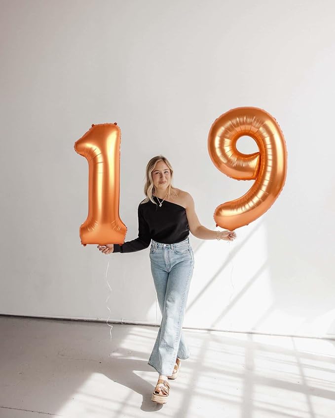 Orange Number 1 Balloon 40 Inch, 1st Birthday Balloon for Baby Boy Girl Toddler First Birthday Decorations, Shiny Orange Party Supplies