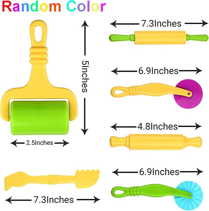36-Piece Dough Tool Set for Kids Ages 3-8 – Includes Animal Cutters, Rolling Pins, Rollers, Random Colors