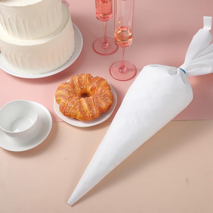 Kifmurase 6PCS Reusable Piping Pastry Bags 24 Inch Reusable Cloth Frosting Bags White Thickened Tipless Piping Bag for Cake Cupcakes Cookies Frostingm, Cake Baking Decoration Frosting Tools