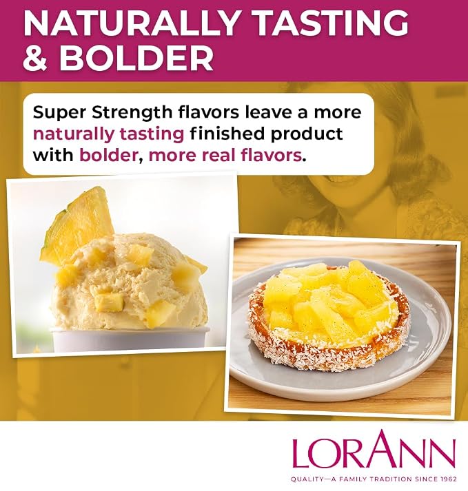 LorAnn Oils Super Strength Flavoring - Used For Candy Making, Flavoring Extracts, Baking, Hard Candy, and Flavor Oils - Bold, Natural Flavors 4X Stronger Than Extracts - Pineapple, 1 fl oz